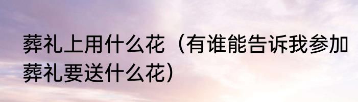 葬礼上用什么花（有谁能告诉我参加葬礼要送什么花）