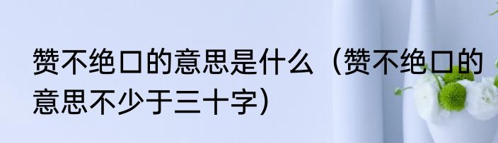 赞不绝口的意思是什么（赞不绝口的意思不少于三十字）