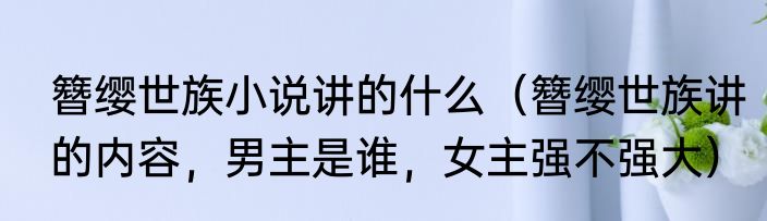 簪缨世族小说讲的什么（簪缨世族讲的内容，男主是谁，女主强不强大）