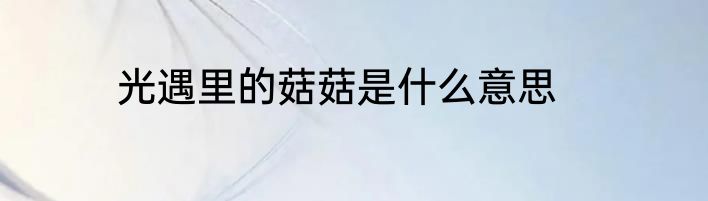 光遇里的菇菇是什么意思