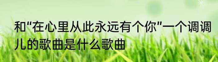 和“在心里从此永远有个你”一个调调儿的歌曲是什么歌曲