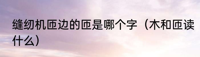 缝纫机匝边的匝是哪个字（木和匝读什么）