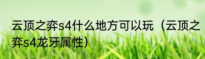 云顶之弈s4什么地方可以玩（云顶之弈s4龙牙属性）