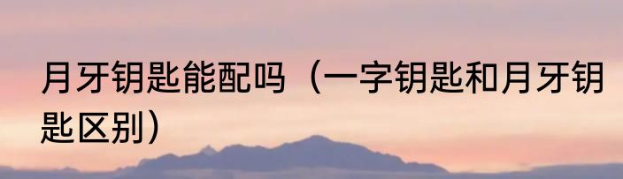 月牙钥匙能配吗（一字钥匙和月牙钥匙区别）