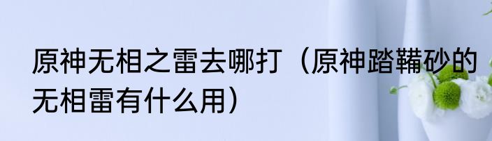 原神无相之雷去哪打（原神踏鞴砂的无相雷有什么用）