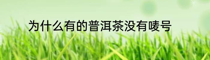 为什么有的普洱茶没有唛号