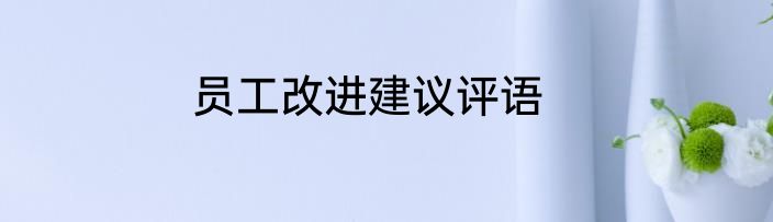 员工改进建议评语