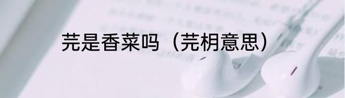 芫是香菜吗（芫枂意思）