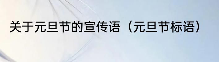 关于元旦节的宣传语（元旦节标语）