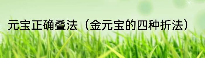 元宝正确叠法（金元宝的四种折法）