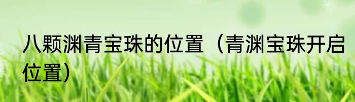 八颗渊青宝珠的位置（青渊宝珠开启位置）