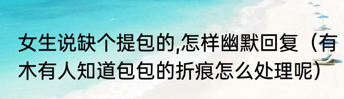 女生说缺个提包的,怎样幽默回复（有木有人知道包包的折痕怎么处理呢）