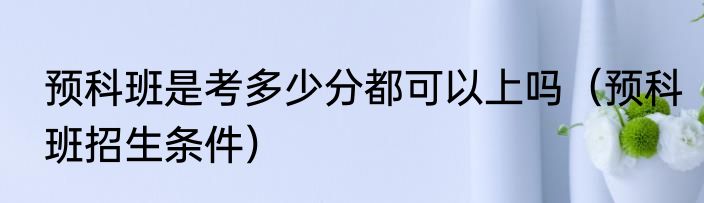 预科班是考多少分都可以上吗（预科班招生条件）
