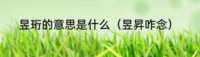 昱珩的意思是什么（昱昇咋念）