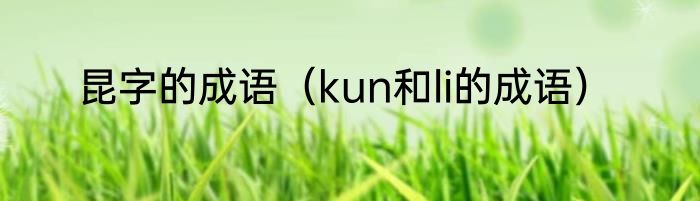 昆字的成语（kun和li的成语）