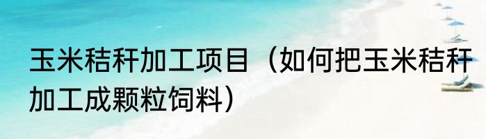 玉米秸秆加工项目（如何把玉米秸秆加工成颗粒饲料）