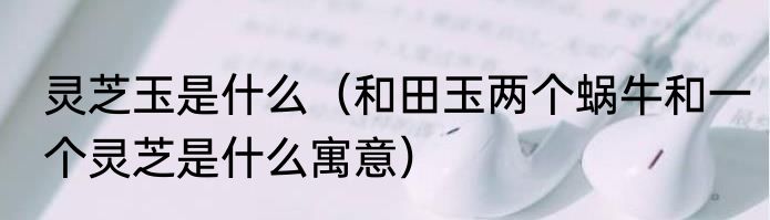 灵芝玉是什么（和田玉两个蜗牛和一个灵芝是什么寓意）