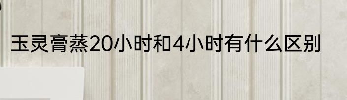 玉灵膏蒸20小时和4小时有什么区别