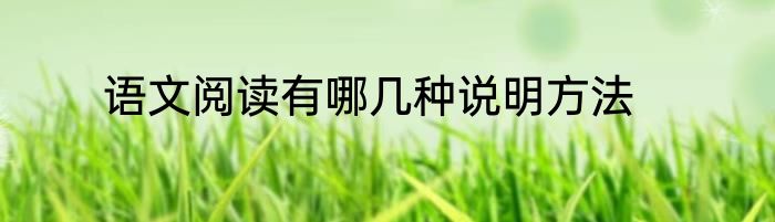 语文阅读有哪几种说明方法