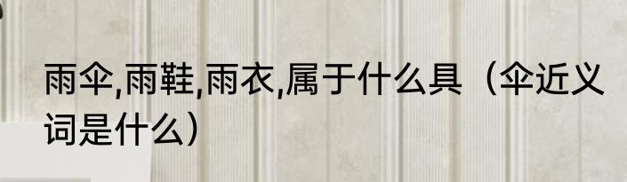 雨伞,雨鞋,雨衣,属于什么具（伞近义词是什么）