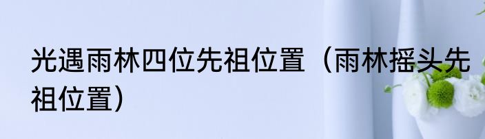 光遇雨林四位先祖位置（雨林摇头先祖位置）