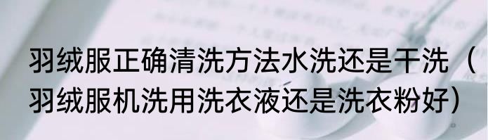 羽绒服正确清洗方法水洗还是干洗（羽绒服机洗用洗衣液还是洗衣粉好）