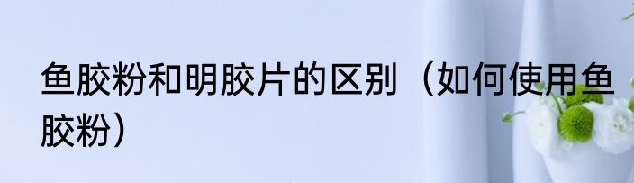 鱼胶粉和明胶片的区别（如何使用鱼胶粉）