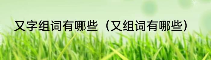 又字组词有哪些（又组词有哪些）