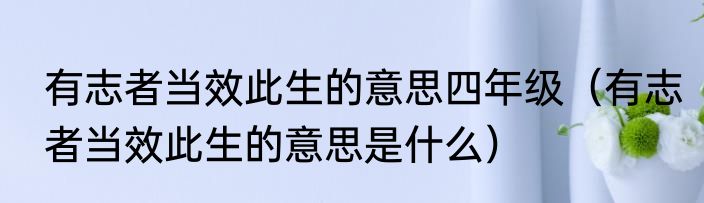 有志者当效此生的意思四年级（有志者当效此生的意思是什么）