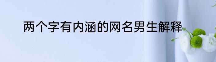 两个字有内涵的网名男生解释
