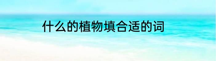 什么的植物填合适的词