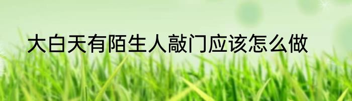 大白天有陌生人敲门应该怎么做