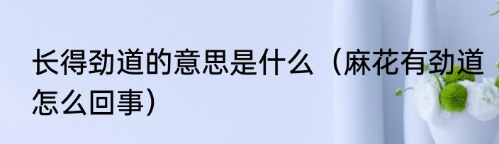 长得劲道的意思是什么（麻花有劲道怎么回事）