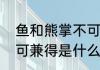 鱼和熊掌不可兼得原文（鱼和熊掌不可兼得是什么意思）