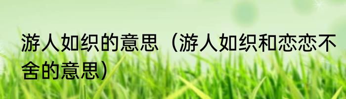 游人如织的意思（游人如织和恋恋不舍的意思）