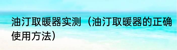 油汀取暖器实测（油汀取暖器的正确使用方法）