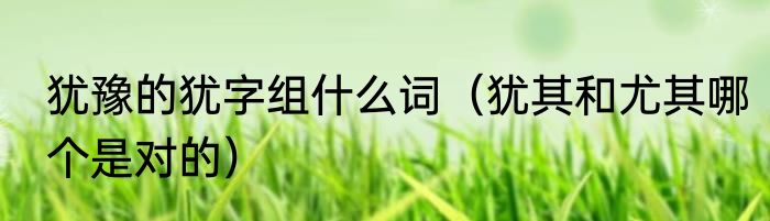 犹豫的犹字组什么词（犹其和尤其哪个是对的）