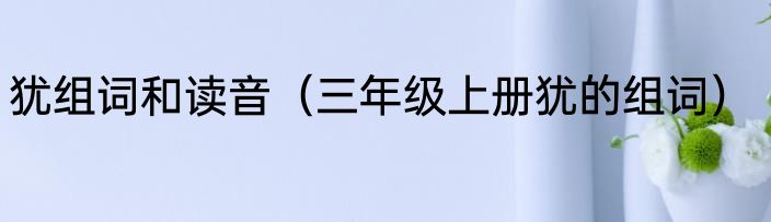 犹组词和读音（三年级上册犹的组词）
