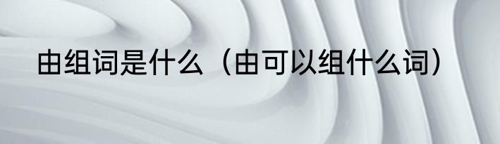 由组词是什么（由可以组什么词）