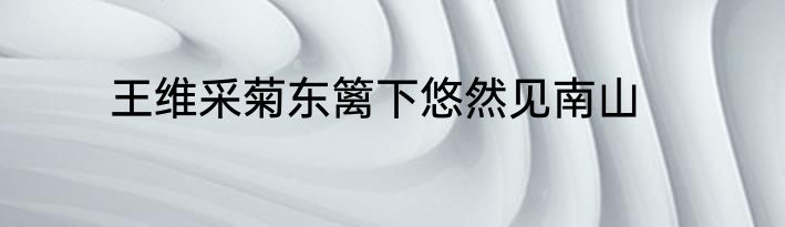 王维采菊东篱下悠然见南山