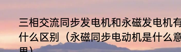 三相交流同步发电机和永磁发电机有什么区别（永磁同步电动机是什么意思）
