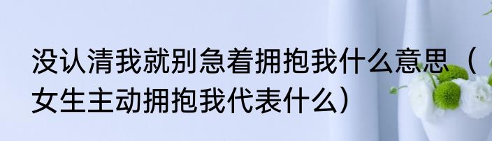 没认清我就别急着拥抱我什么意思（女生主动拥抱我代表什么）