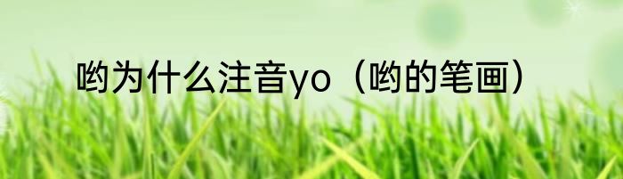 哟为什么注音yo（哟的笔画）