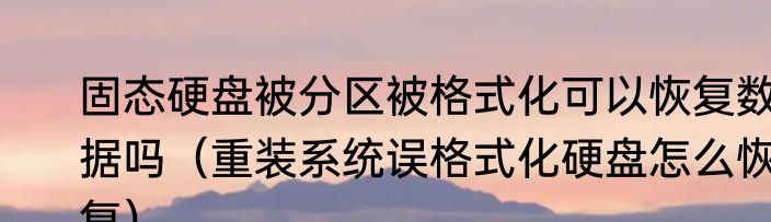 固态硬盘被分区被格式化可以恢复数据吗（重装系统误格式化硬盘怎么恢复）
