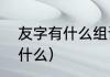 友字有什么组词（朋友的友可以组词什么）