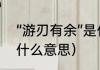 “游刃有余”是什么意思（游刃有余是什么意思）