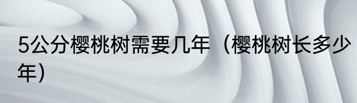 5公分樱桃树需要几年（樱桃树长多少年）