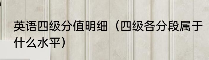 英语四级分值明细（四级各分段属于什么水平）