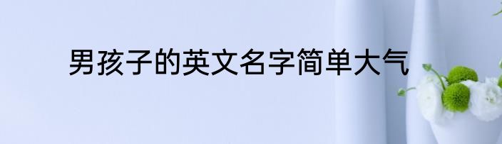 男孩子的英文名字简单大气