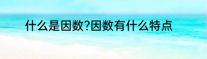 什么是因数?因数有什么特点